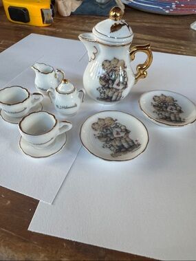 Vintage miniature MJ Hummel Teapot Set “Follow the Leader”